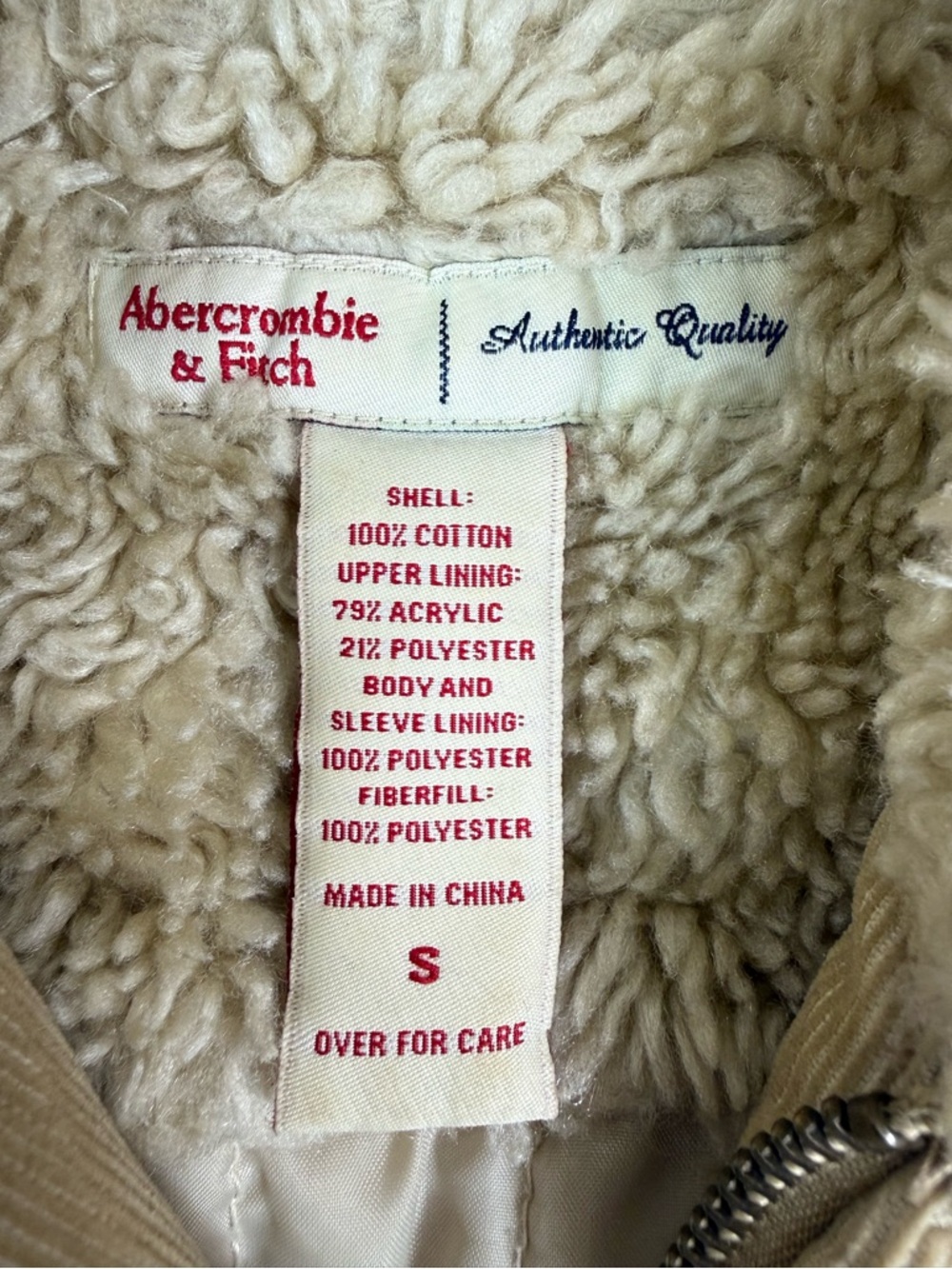 VINTAGE ABERCROMBIE & FITCH Womens Sherpa Corduroy Jacket S Y2K Trucker Western - Picture 4 of 16